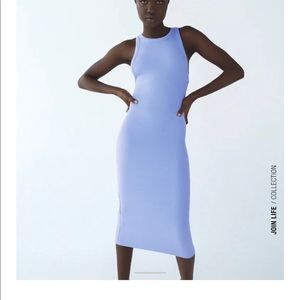 NWT Must. Yellow Zara Bodycon ribbed midi dress SM
